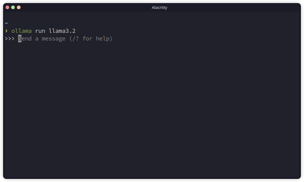 Ollama prompt in a terminal